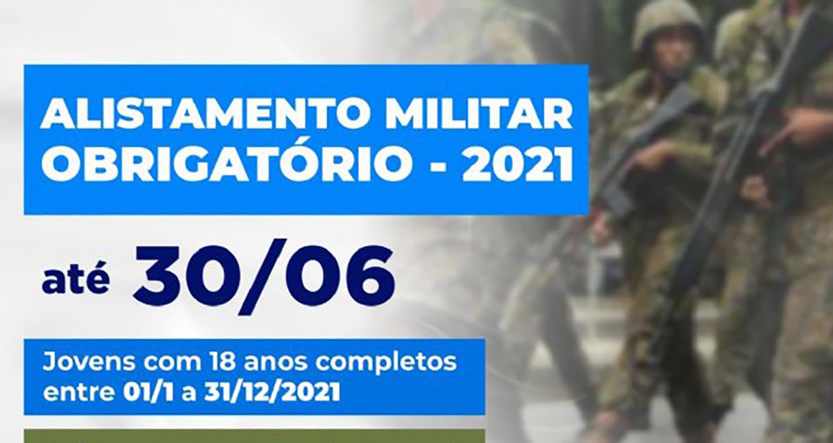 Inscrições para alistamento militar obrigatório estão abertas