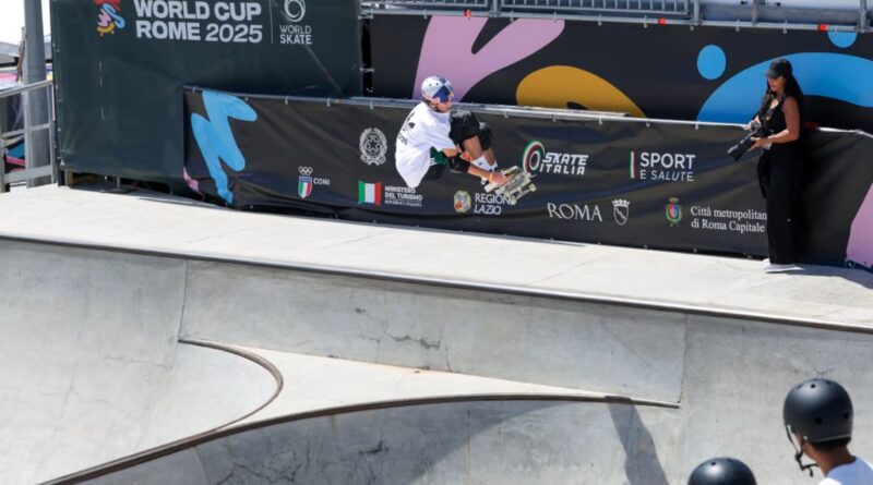 Brasileiro conquista bronze com manobra histórica no Mundial de Skate Park em Ostia, na Itália