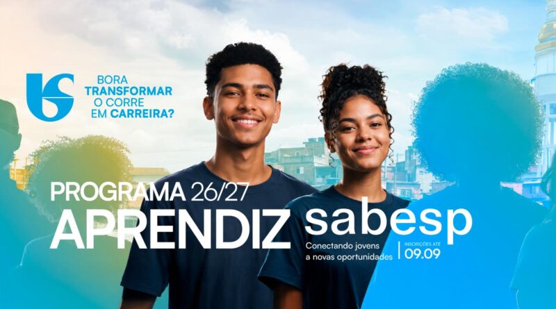 Sabesp amplia oportunidades para jovens com 260 vagas abertas para Programa Aprendiz